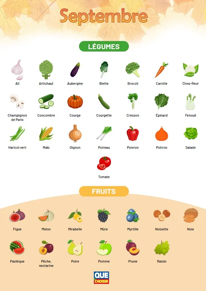 Les fruits et légumes de septembre