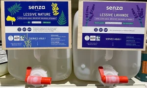 Lessive Bio Senza au vrac vendue à la Coop 14 à Paris 14